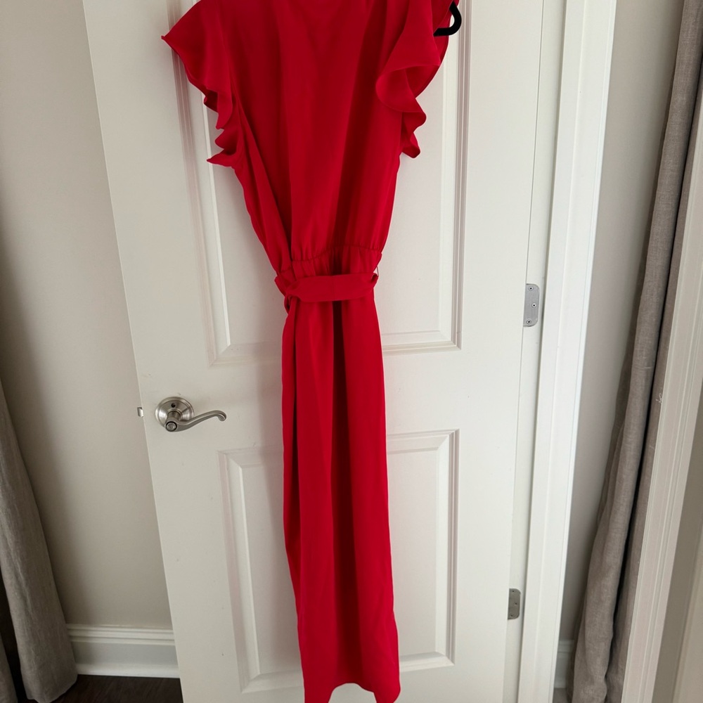 NWT Amanda Uprichard Red Midi Martinique Dress | L - Picture 9 of 11